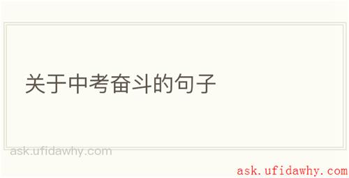 关于中考奋斗的句子