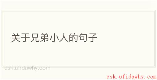 关于兄弟小人的句子