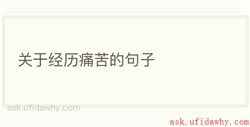 关于经历痛苦的句子