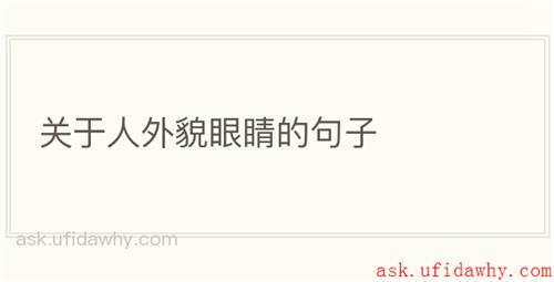 关于人外貌眼睛的句子