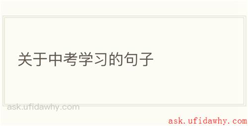 关于中考学习的句子