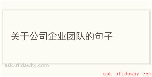 关于公司企业团队的句子