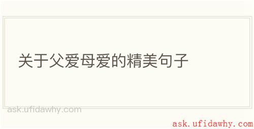 关于父爱母爱的精美句子
