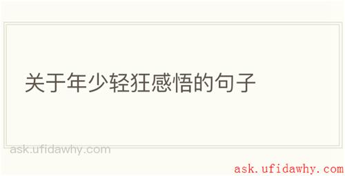 关于年少轻狂感悟的句子