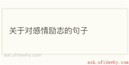 关于对感情励志的句子