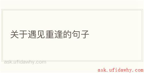 关于遇见重逢的句子