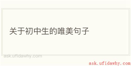 关于初中生的唯美句子