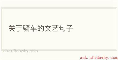 关于骑车的文艺句子