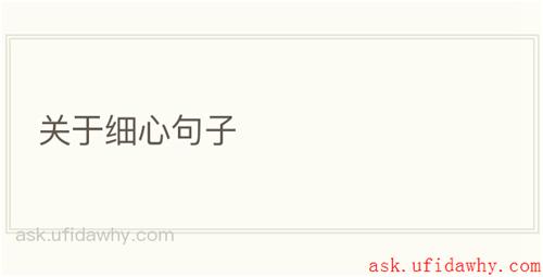 关于细心句子