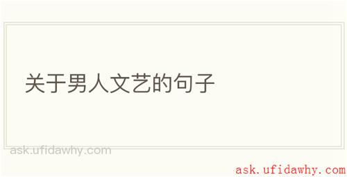 关于男人文艺的句子