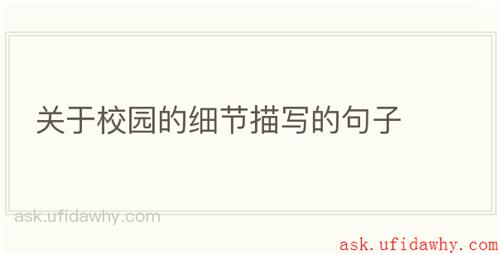 关于校园的细节描写的句子