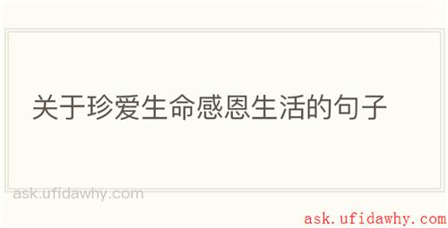 关于珍爱生命感恩生活的句子