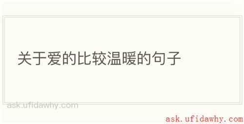 关于爱的比较温暖的句子
