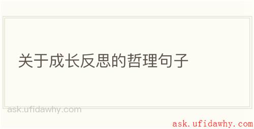 关于成长反思的哲理句子