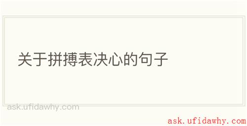 关于拼搏表决心的句子