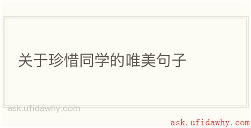 关于珍惜同学的唯美句子