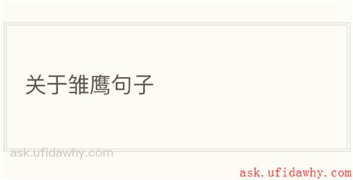 关于雏鹰句子