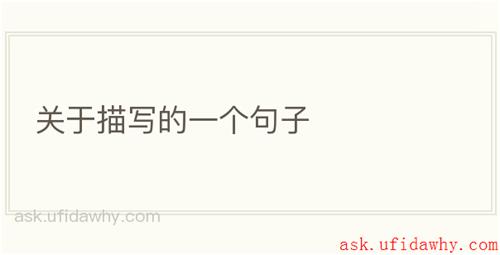 关于描写的一个句子