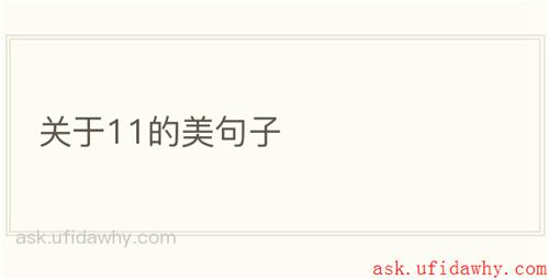 关于11的美句子