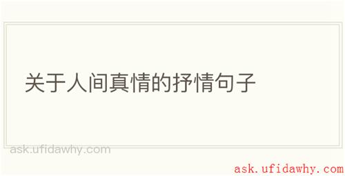 关于人间真情的抒情句子