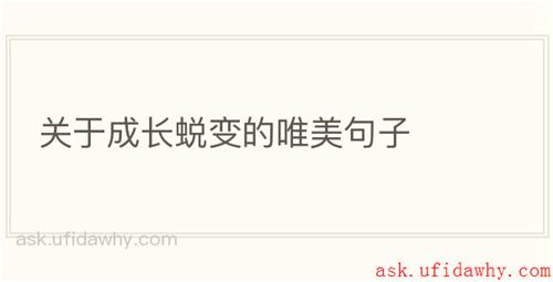 关于成长蜕变的唯美句子