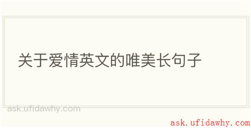 关于爱情英文的唯美长句子