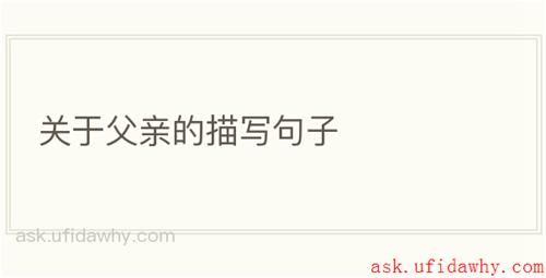 关于父亲的描写句子