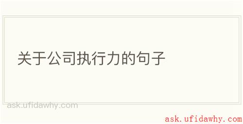 关于公司执行力的句子