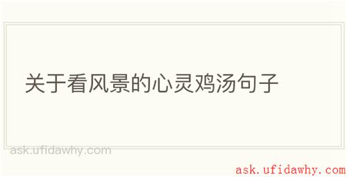 关于看风景的心灵鸡汤句子