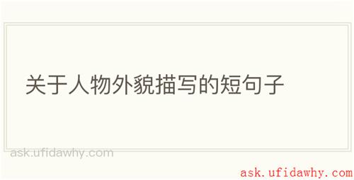 关于人物外貌描写的短句子