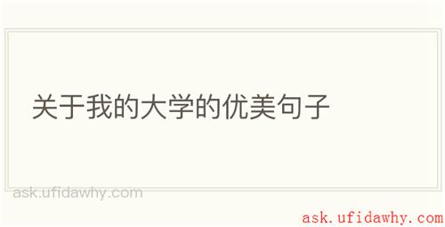 关于我的大学的优美句子