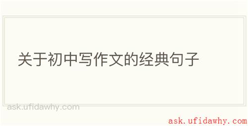 关于初中写作文的经典句子