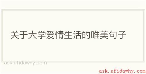 关于大学爱情生活的唯美句子