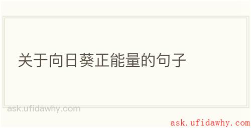 关于向日葵正能量的句子