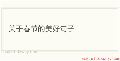 关于春节的美好句子