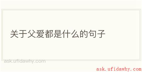 关于父爱都是什么的句子
