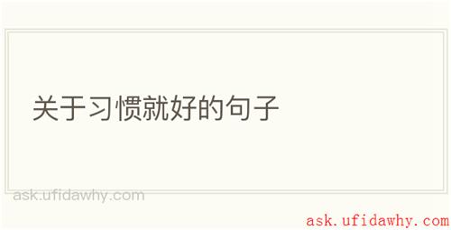 关于习惯就好的句子