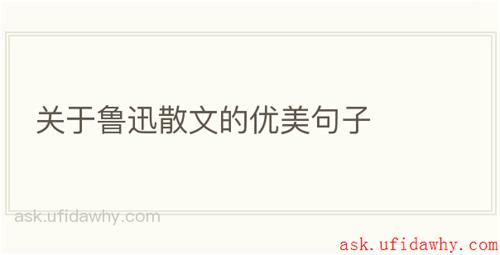 关于鲁迅散文的优美句子