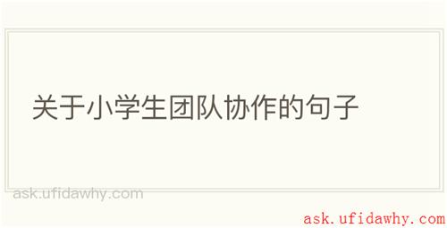 关于小学生团队协作的句子
