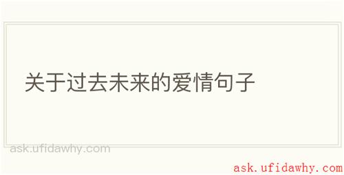 关于过去未来的爱情句子