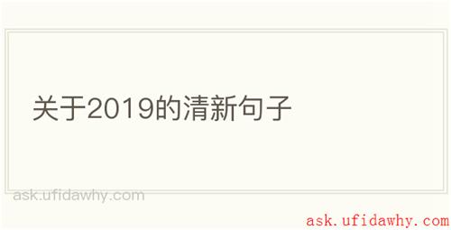 关于2019的清新句子