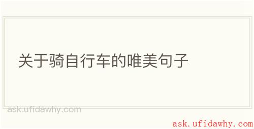 关于骑自行车的唯美句子