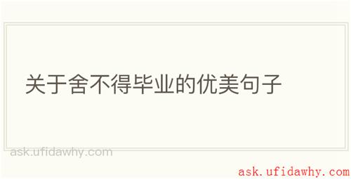 关于舍不得毕业的优美句子