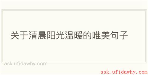 关于清晨阳光温暖的唯美句子