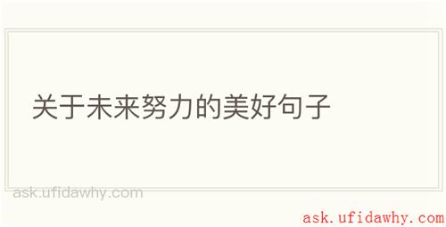 关于未来努力的美好句子