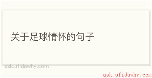 关于足球情怀的句子