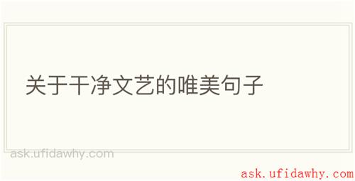 关于干净文艺的唯美句子