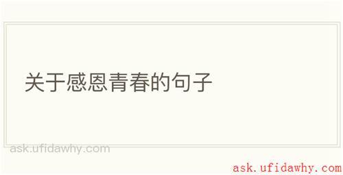关于感恩青春的句子
