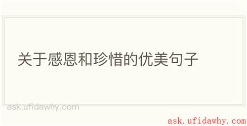 关于感恩和珍惜的优美句子