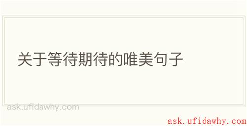 关于等待期待的唯美句子
